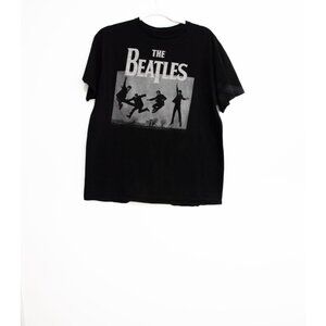 The Beatles Black Graphic T-Shirt - Classic Rock Band Design